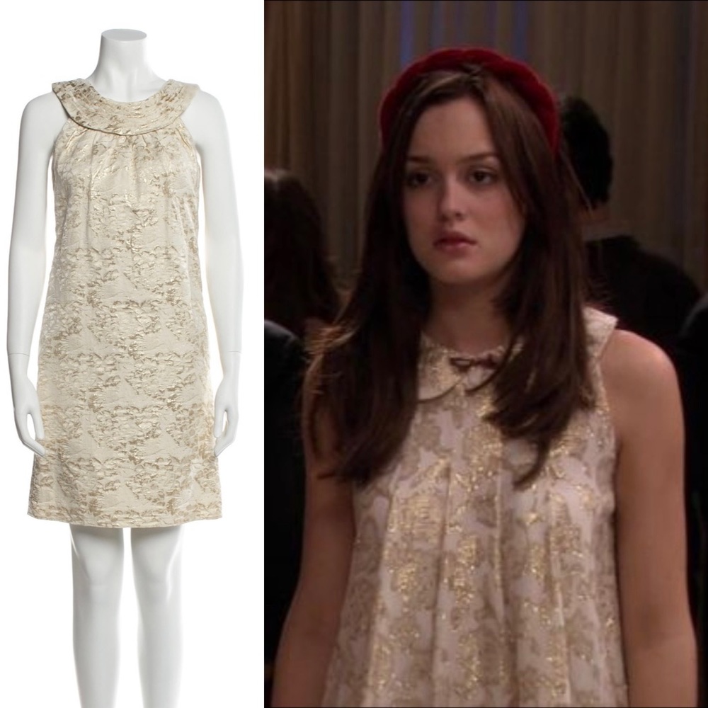 Vera Wang Lavender Label crew neck mini dress similar Gossip Girl Blair Waldorf